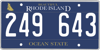 RI license plate 249643