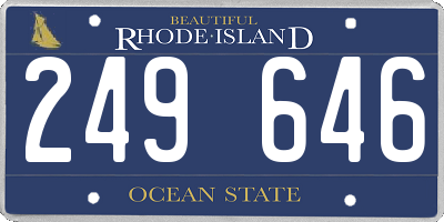 RI license plate 249646