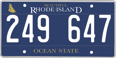 RI license plate 249647