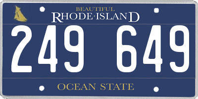 RI license plate 249649