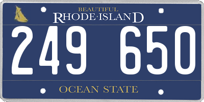 RI license plate 249650