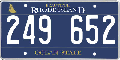 RI license plate 249652