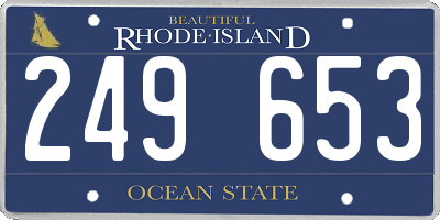 RI license plate 249653