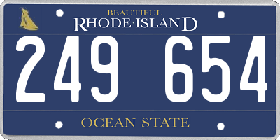 RI license plate 249654