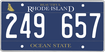 RI license plate 249657