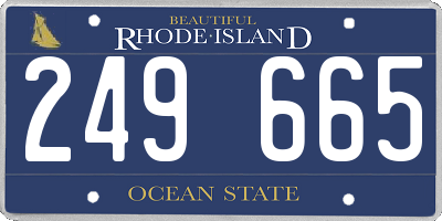 RI license plate 249665