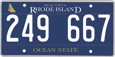 RI license plate 249667