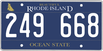 RI license plate 249668