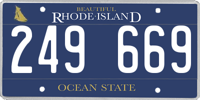 RI license plate 249669