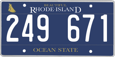 RI license plate 249671