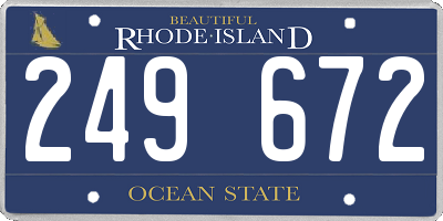 RI license plate 249672