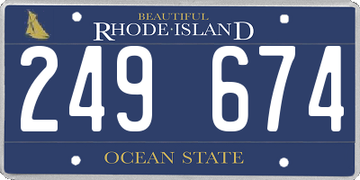 RI license plate 249674