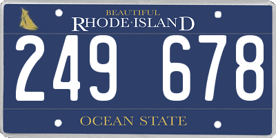 RI license plate 249678