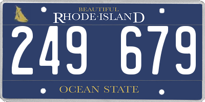 RI license plate 249679