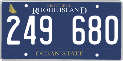 RI license plate 249680