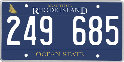 RI license plate 249685