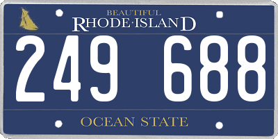 RI license plate 249688