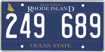 RI license plate 249689