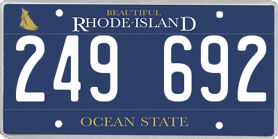 RI license plate 249692