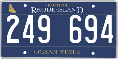 RI license plate 249694
