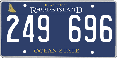 RI license plate 249696