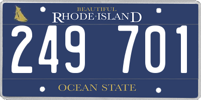 RI license plate 249701
