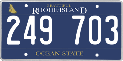 RI license plate 249703