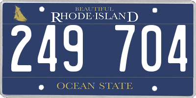 RI license plate 249704
