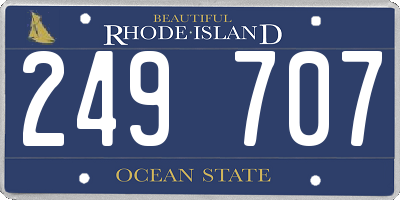RI license plate 249707