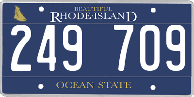 RI license plate 249709
