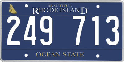 RI license plate 249713