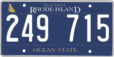 RI license plate 249715