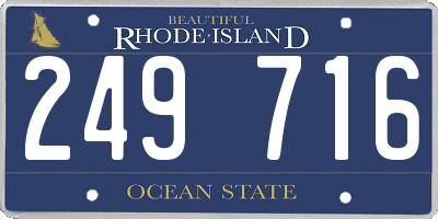 RI license plate 249716