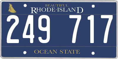 RI license plate 249717