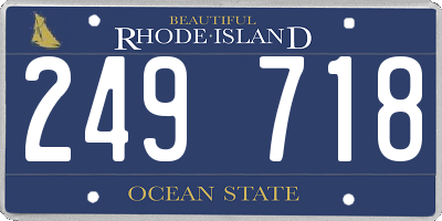 RI license plate 249718