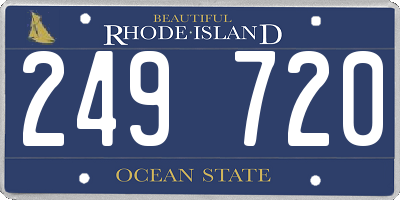 RI license plate 249720