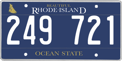 RI license plate 249721