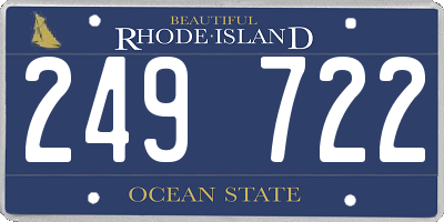RI license plate 249722