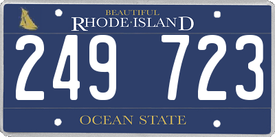 RI license plate 249723