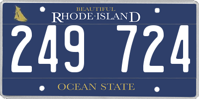 RI license plate 249724