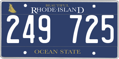 RI license plate 249725