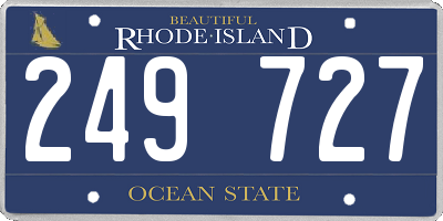 RI license plate 249727