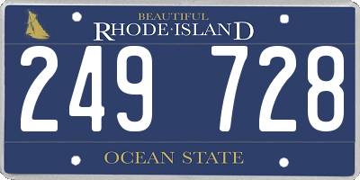 RI license plate 249728