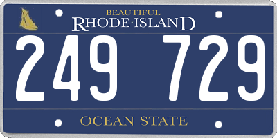 RI license plate 249729