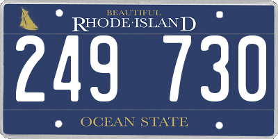 RI license plate 249730