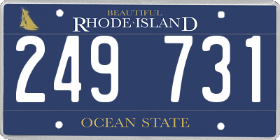 RI license plate 249731