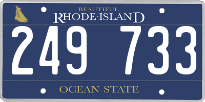 RI license plate 249733