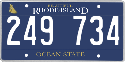 RI license plate 249734