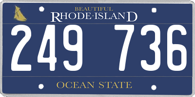 RI license plate 249736