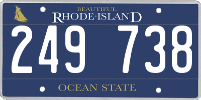 RI license plate 249738
